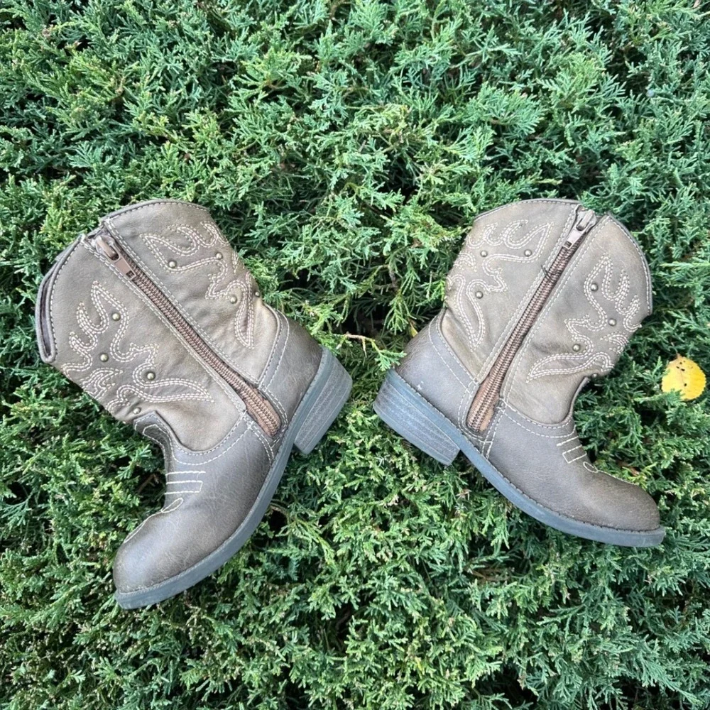 Nina Toddler Girls' Mirabela Cowgirl‎ Boots Size 9 Brown